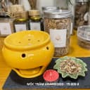 Lư xông - Bếp đốt xông trầm miếng, nụ trầm, thảo mộc, bồ kết tráng men đường kính 13 cm thumb 3