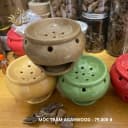 Lư xông - Bếp đốt xông trầm miếng, nụ trầm, thảo mộc, bồ kết tráng men đường kính 13 cm thumb 5