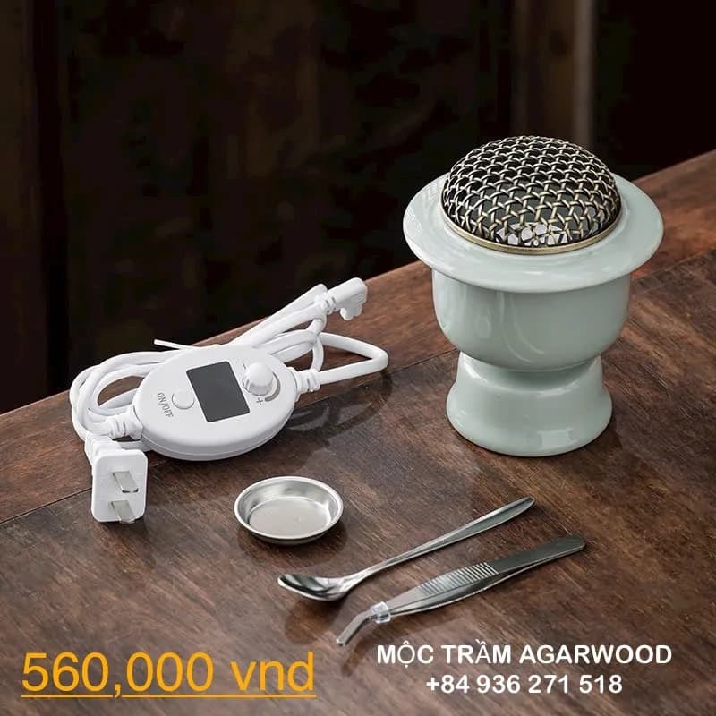 Lư điện xông trầm hương_ thế hệ mới nhiệt cao 520 độ C Mộc Trầm Agarwood