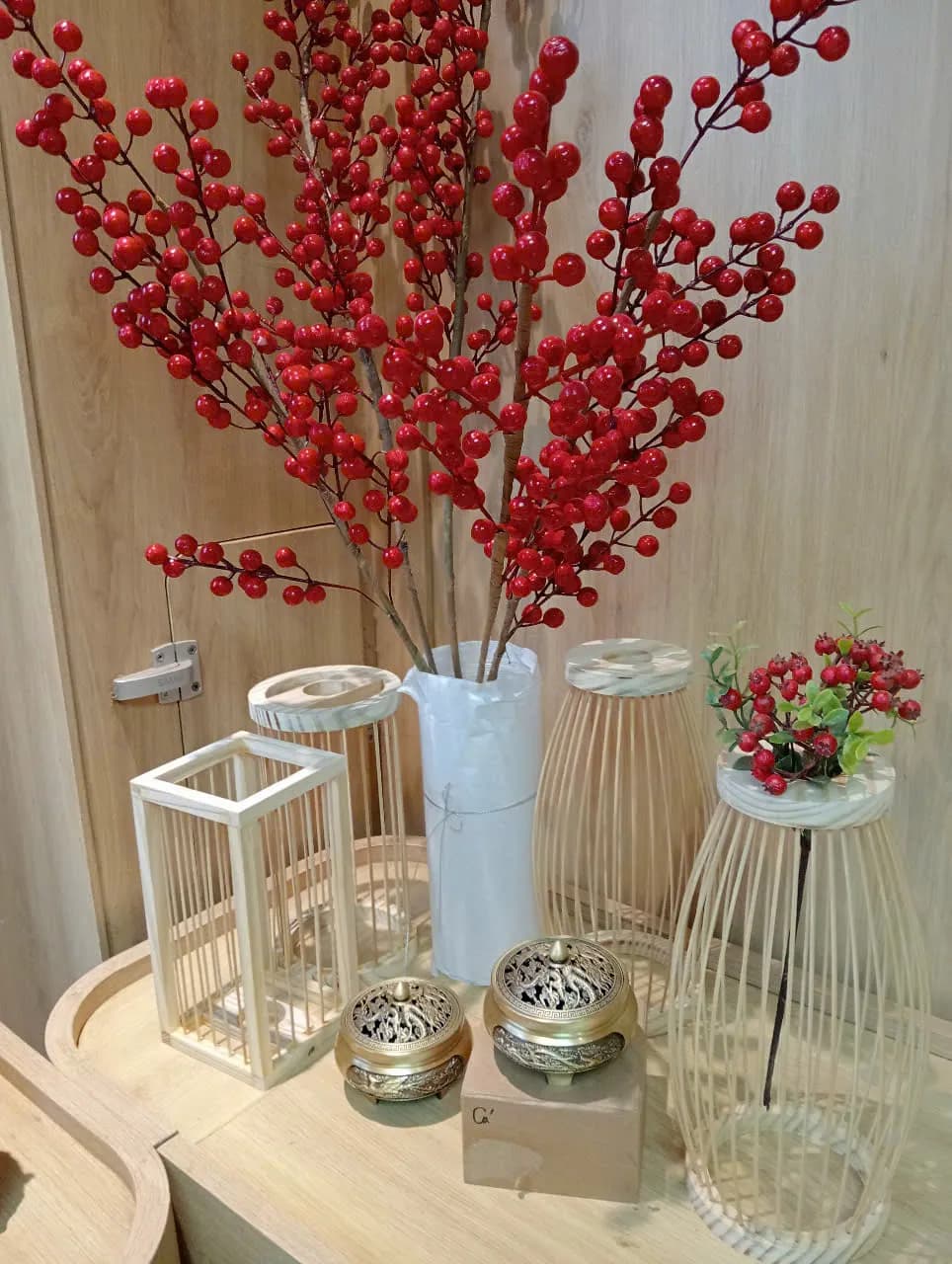  Lư Đồng Xông Trầm Hương Dáng Họa Tiết Rồng Phượng_Cá Chép Đường Kính 9.2 cm