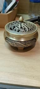  Lư Đồng Xông Trầm Hương Dáng Họa Tiết Rồng Phượng_Cá Chép Đường Kính 9.2 cm thumb 9