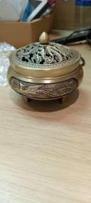  Lư Đồng Xông Trầm Hương Dáng Họa Tiết Rồng Phượng_Cá Chép Đường Kính 9.2 cm thumb 8