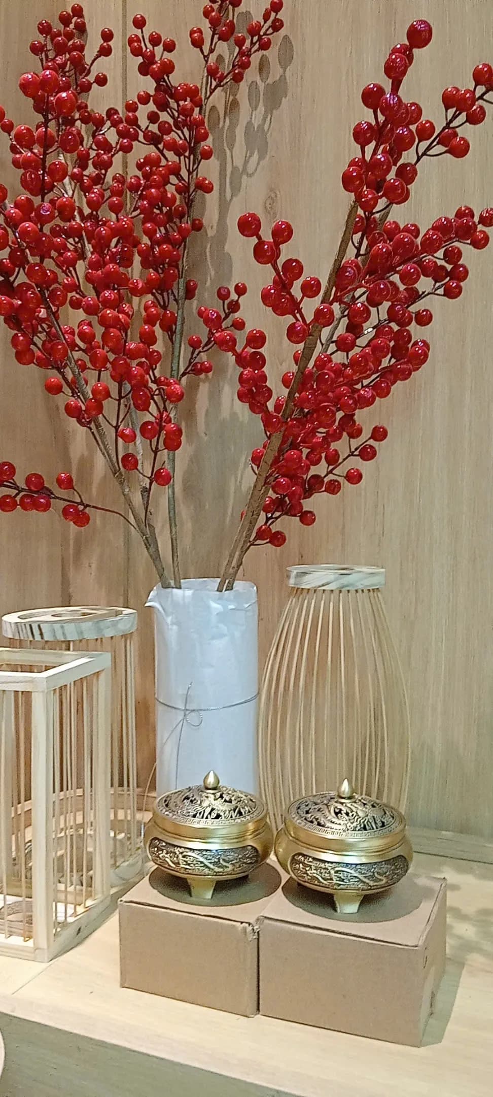  Lư Đồng Xông Trầm Hương Dáng Họa Tiết Rồng Phượng_Cá Chép Đường Kính 9.2 cm