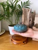 Lư xông đỉnh đốt nhang nụ nhang khoan Trầm hương Hoa sen xanh cao cấp (rộng 10.5 cm) thumb 11