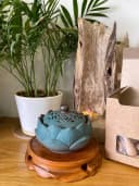 Lư xông đỉnh đốt nhang nụ nhang khoan Trầm hương Hoa sen xanh cao cấp (rộng 10.5 cm) thumb 2